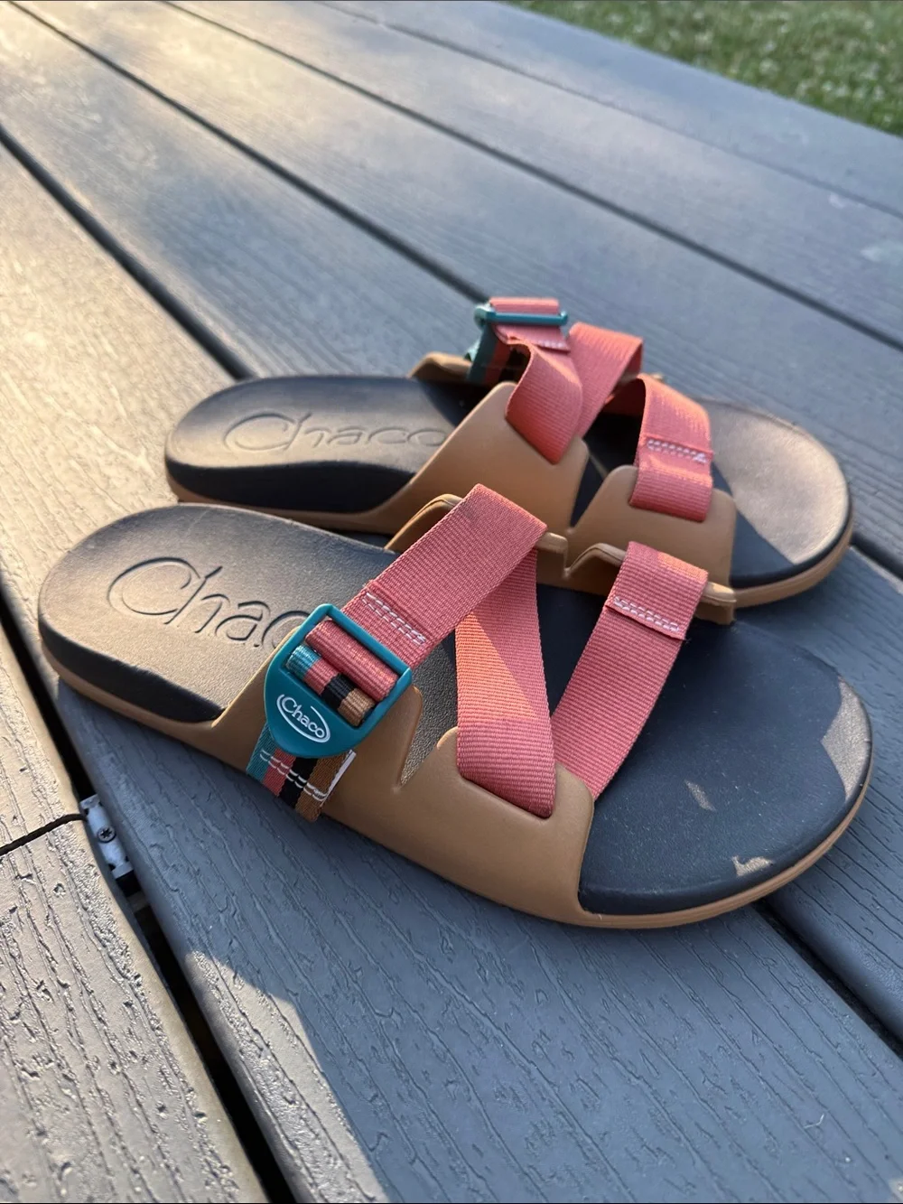 Chaco Chillos Slide Men Retro Camel Brown Size 9 Sandals